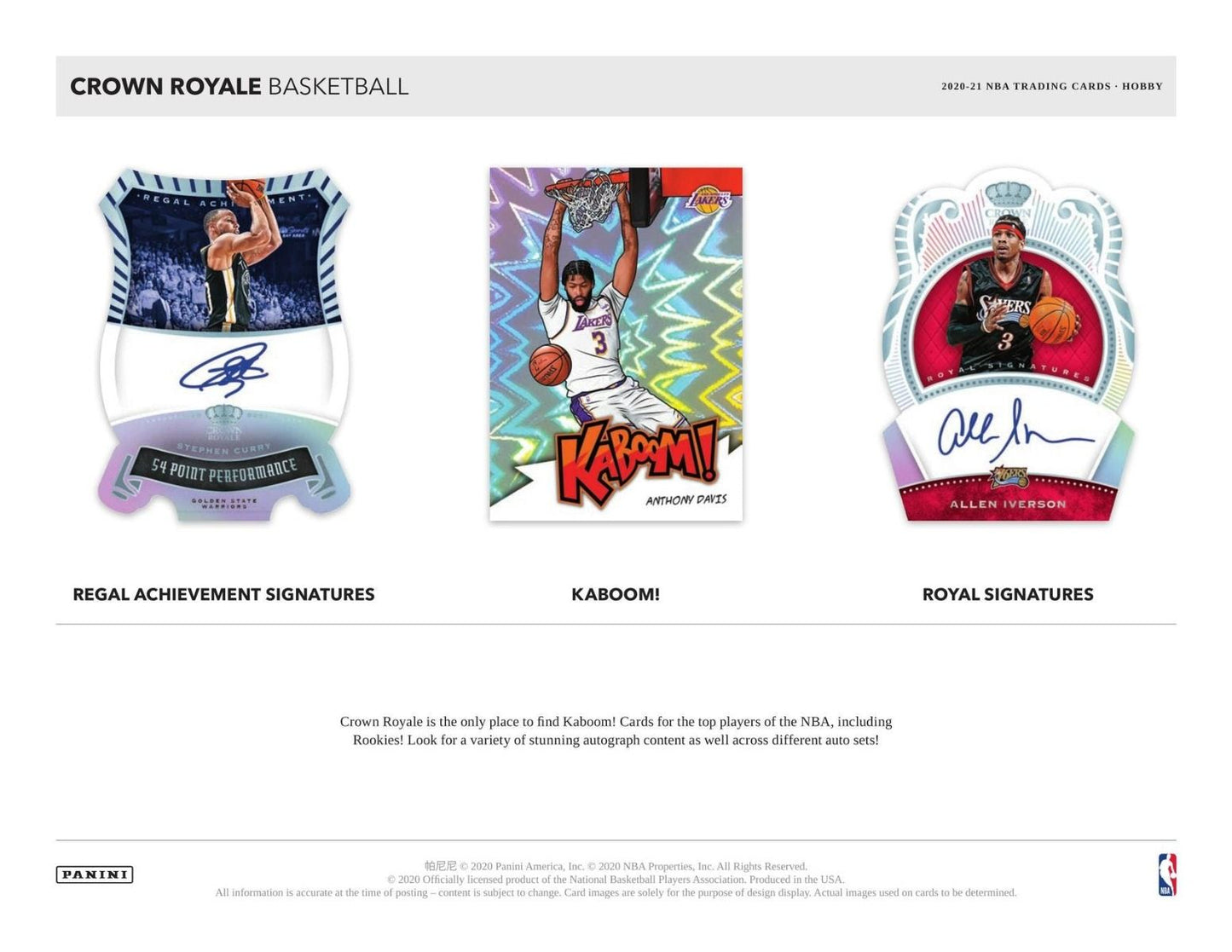 2020-21 Panini Crown Royale Basketball Hobby 16 Box (Case)