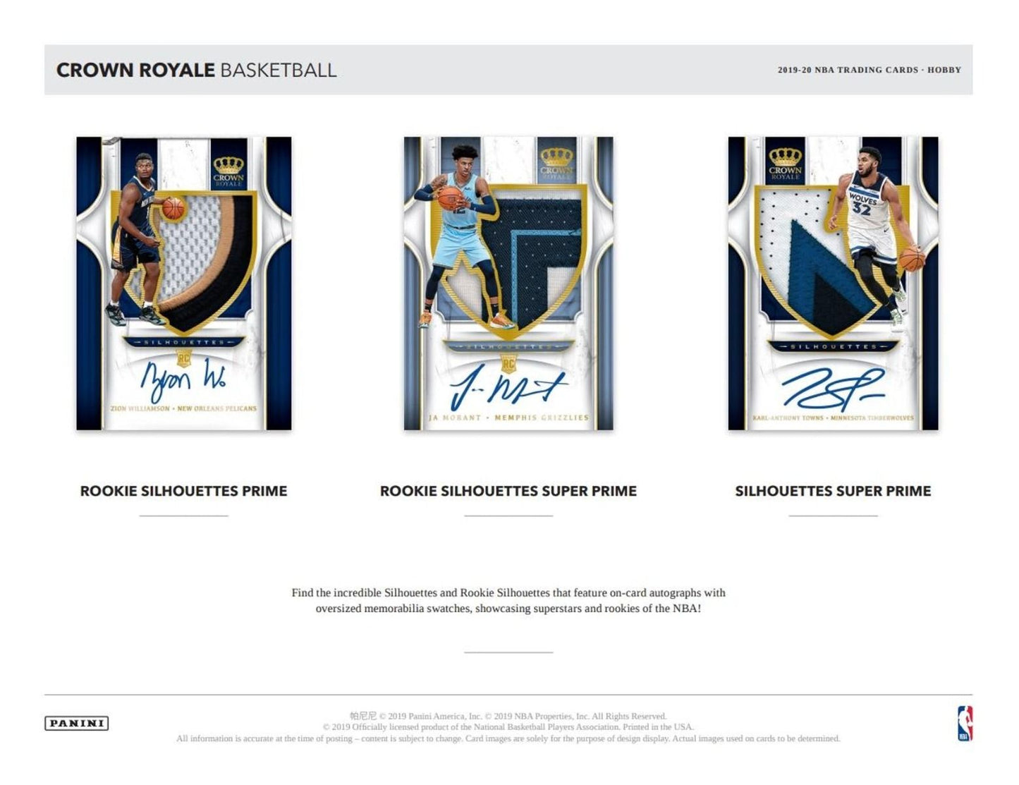 2019-20 Panini Crown Royale Basketball Hobby 16 Box (Case)