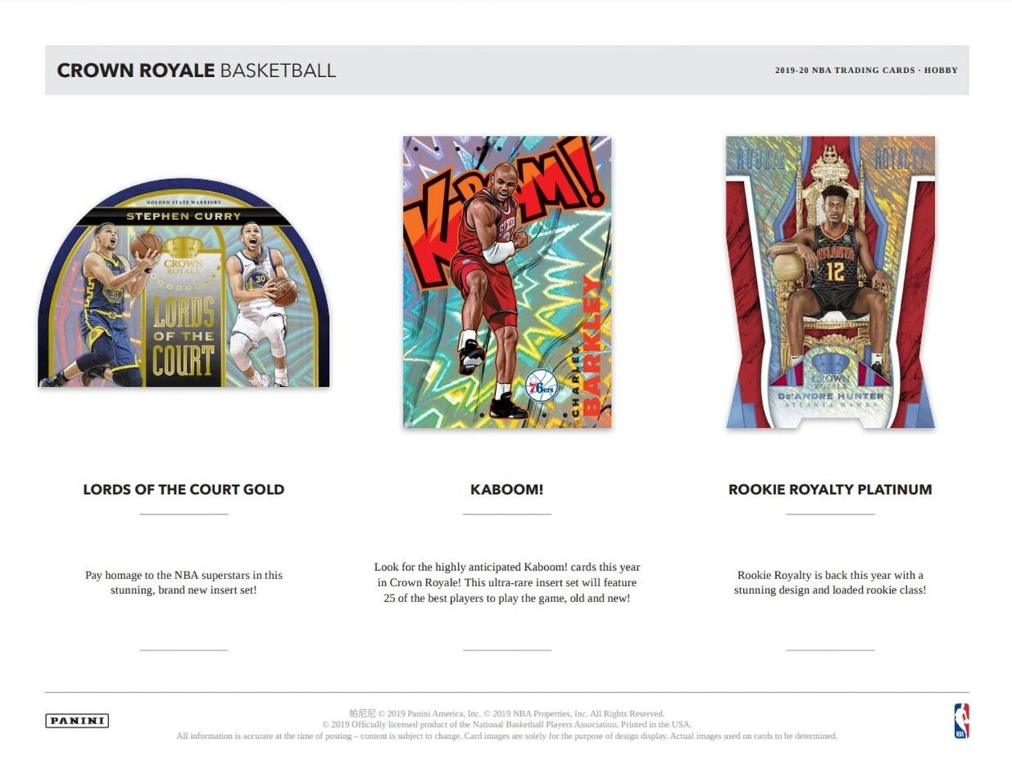 2019-20 Panini Crown Royale Basketball Hobby 16 Box (Case)