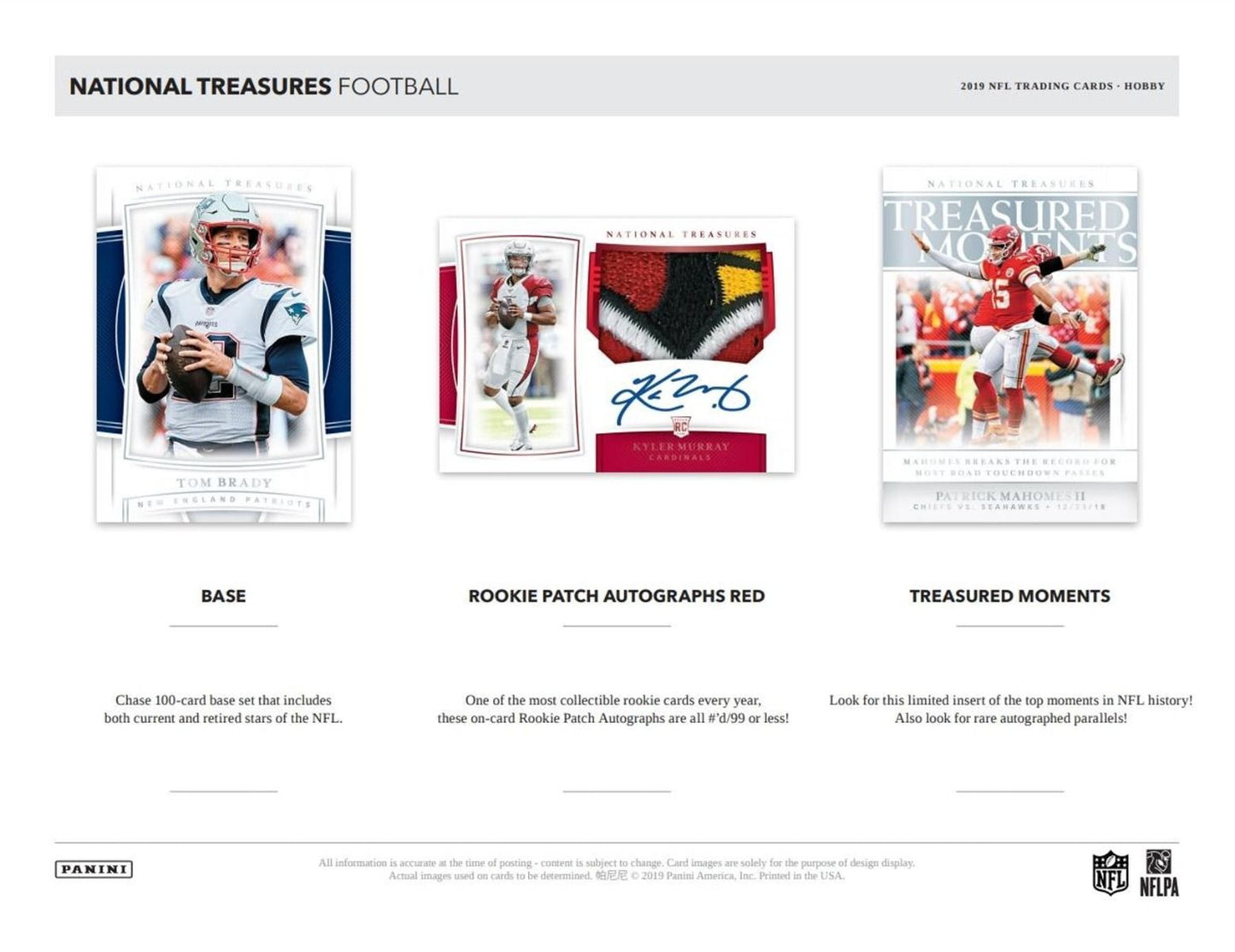2019 Panini National Treasures FOTL 1st Off the Line Football Hobby (Box)