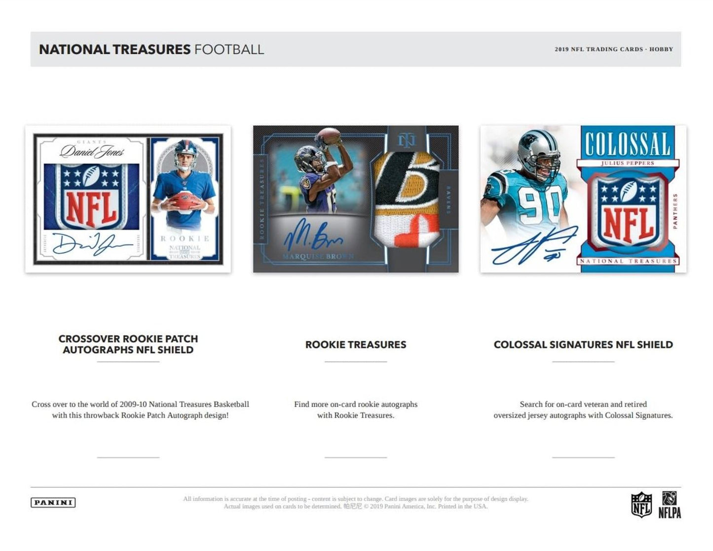 2019 Panini National Treasures FOTL 1st Off the Line Football Hobby (Box)