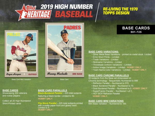 2019 Topps Heritage High Number Baseball Hobby 12 Box (Case)