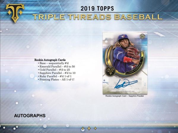 2019 Topps Triple Threads Baseball Hobby 18 Box (Case)
