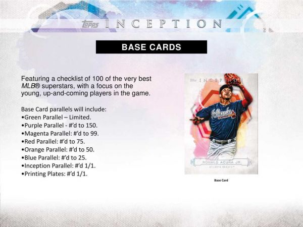 2019 Topps Inception Baseball Hobby 16 Box (Case)