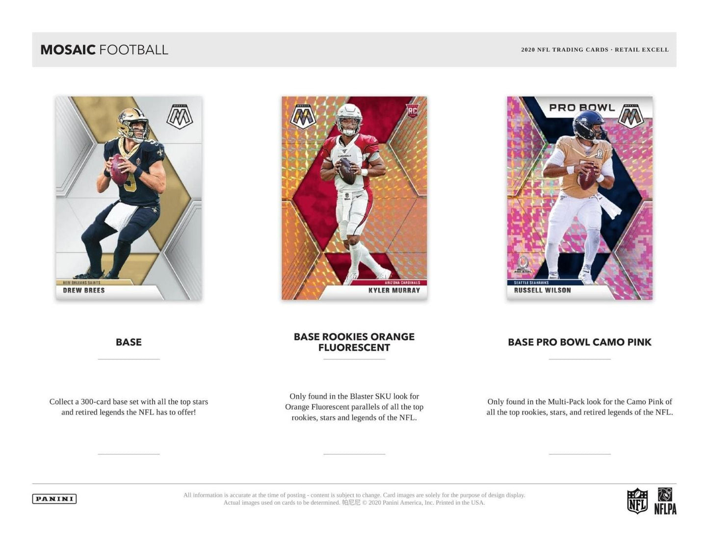 2020 Panini Mosaic Football Blaster 20 Box (Case)