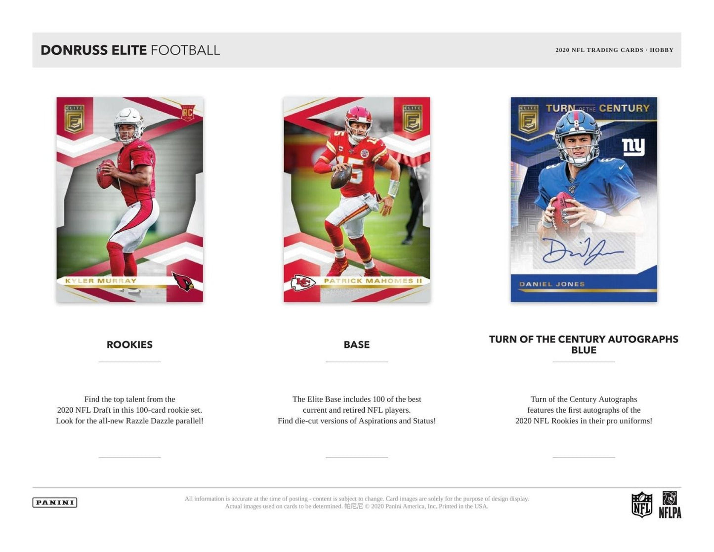 2020 Panini Elite Football Hobby (Box)