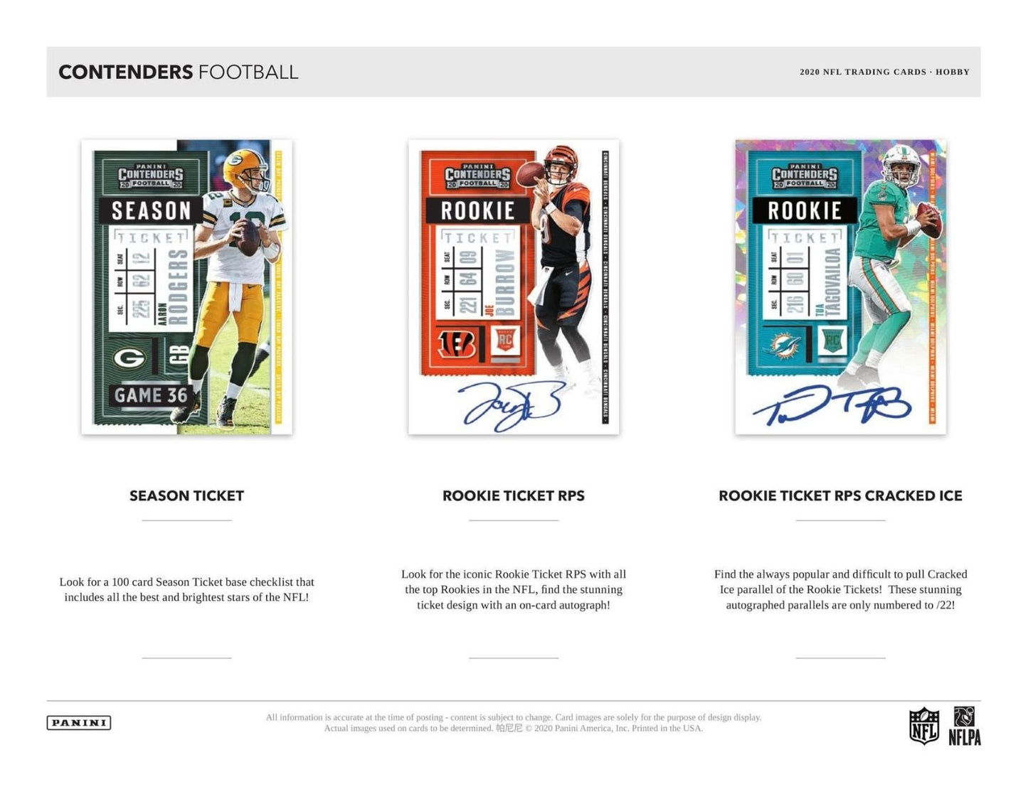 2020 Panini Contenders FOTL 1st off the Line Football Hobby (Box)