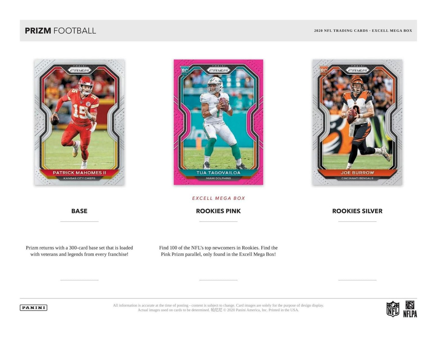 2020 Panini Prizm Football Mega 20ct (Target)(Box)