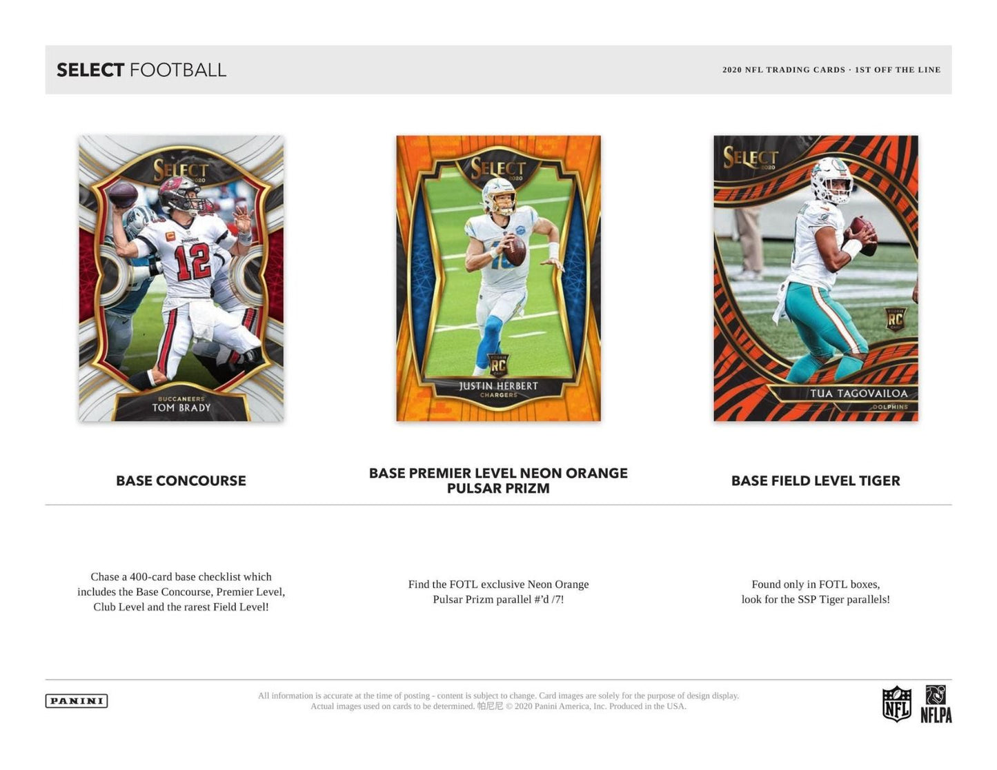 2020 Panini Select FOTL First off The Line Football Hobby (Box)
