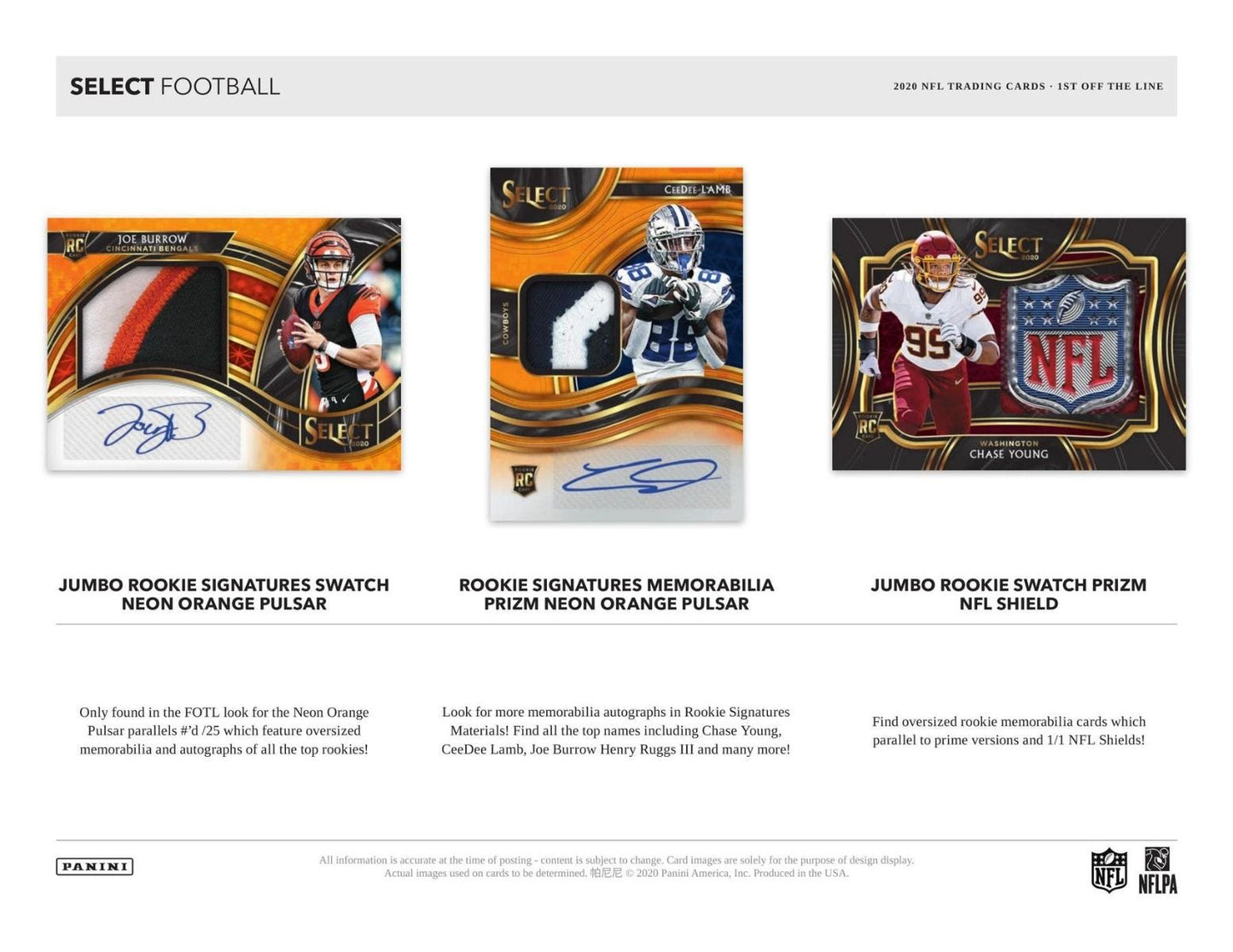 2020 Panini Select FOTL First off The Line Football Hobby (Box)