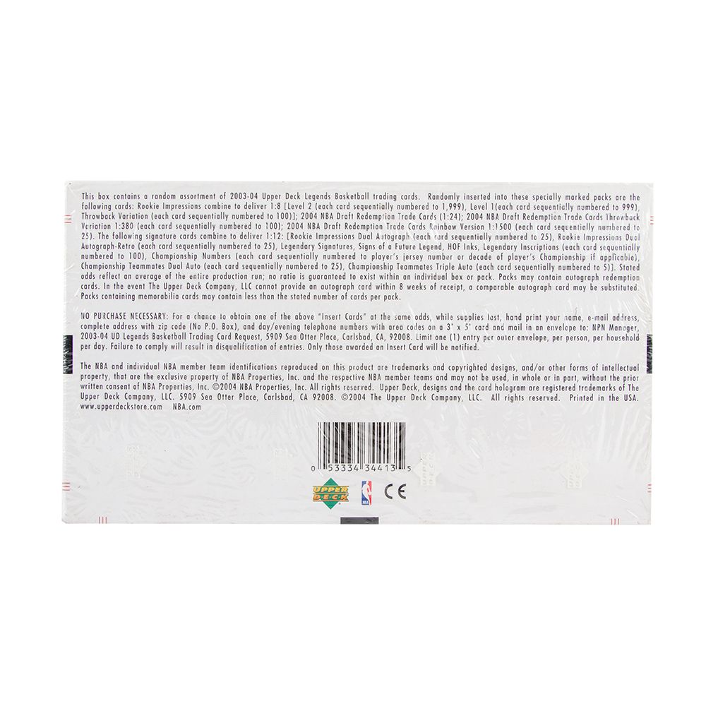 2003-04 Upper Deck Legends Basketball Hobby (Box)