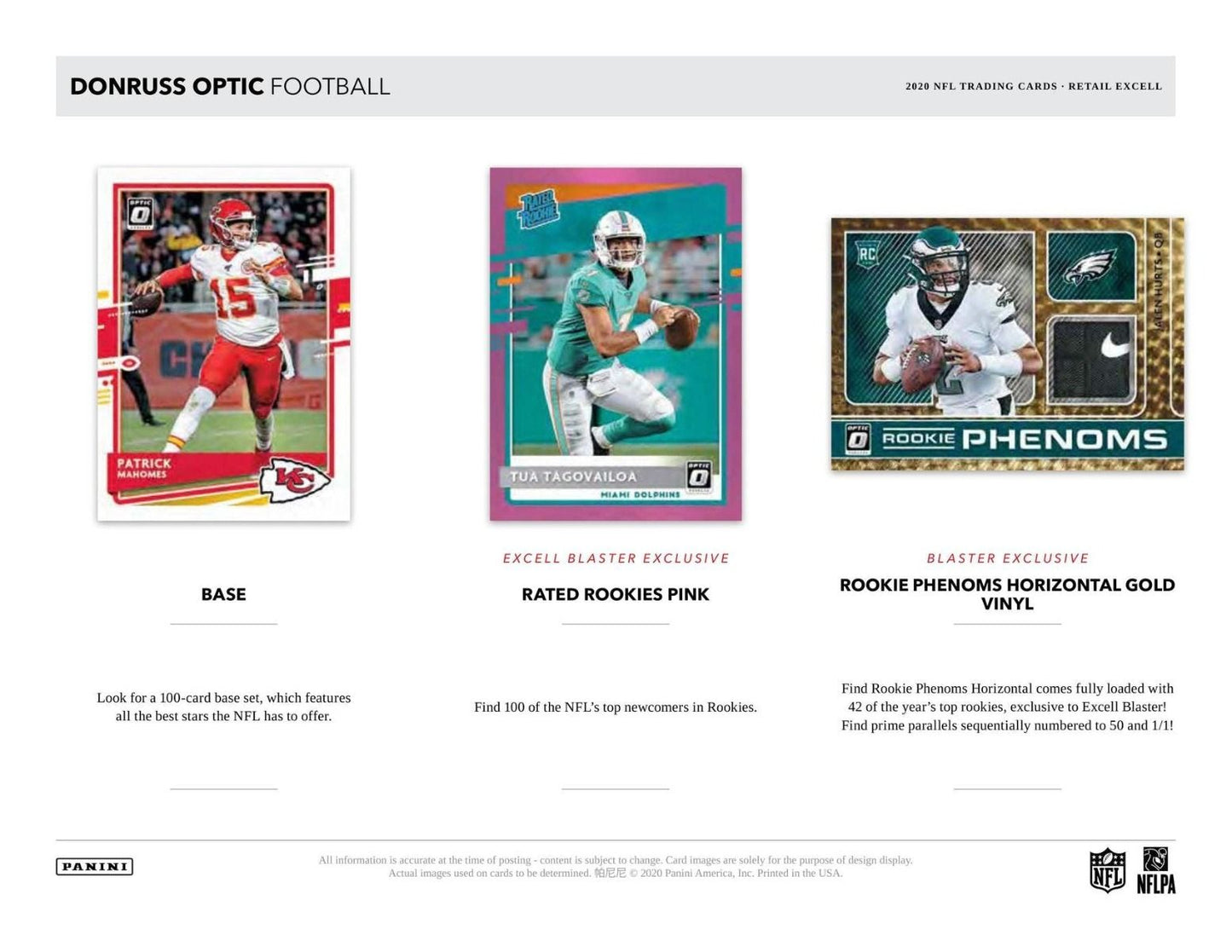 2020 Panini Donruss Optic Football Mega (Blue Hyper)(Walmart)(Box)