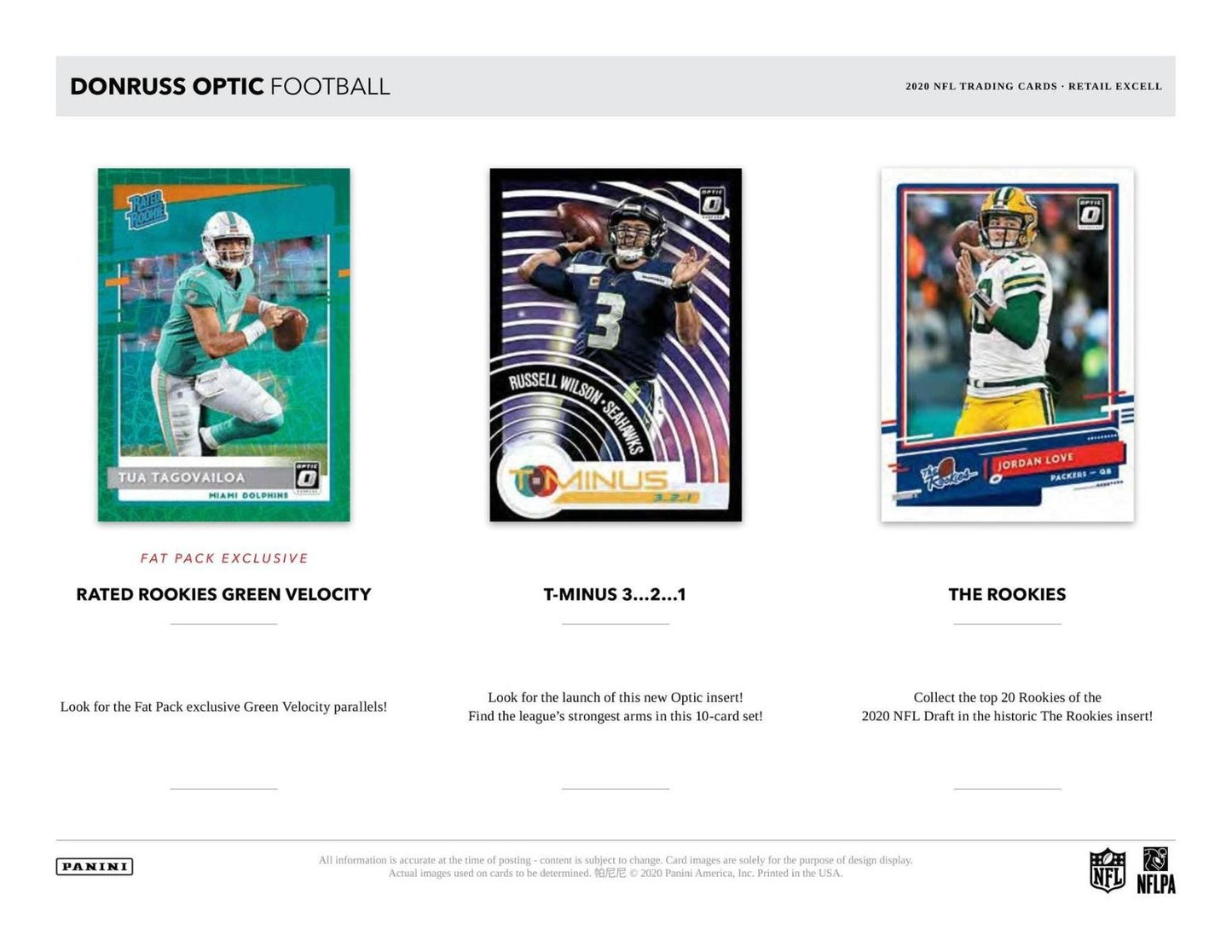 2020 Panini Donruss Optic Football Mega (Blue Hyper)(Walmart)(Box)