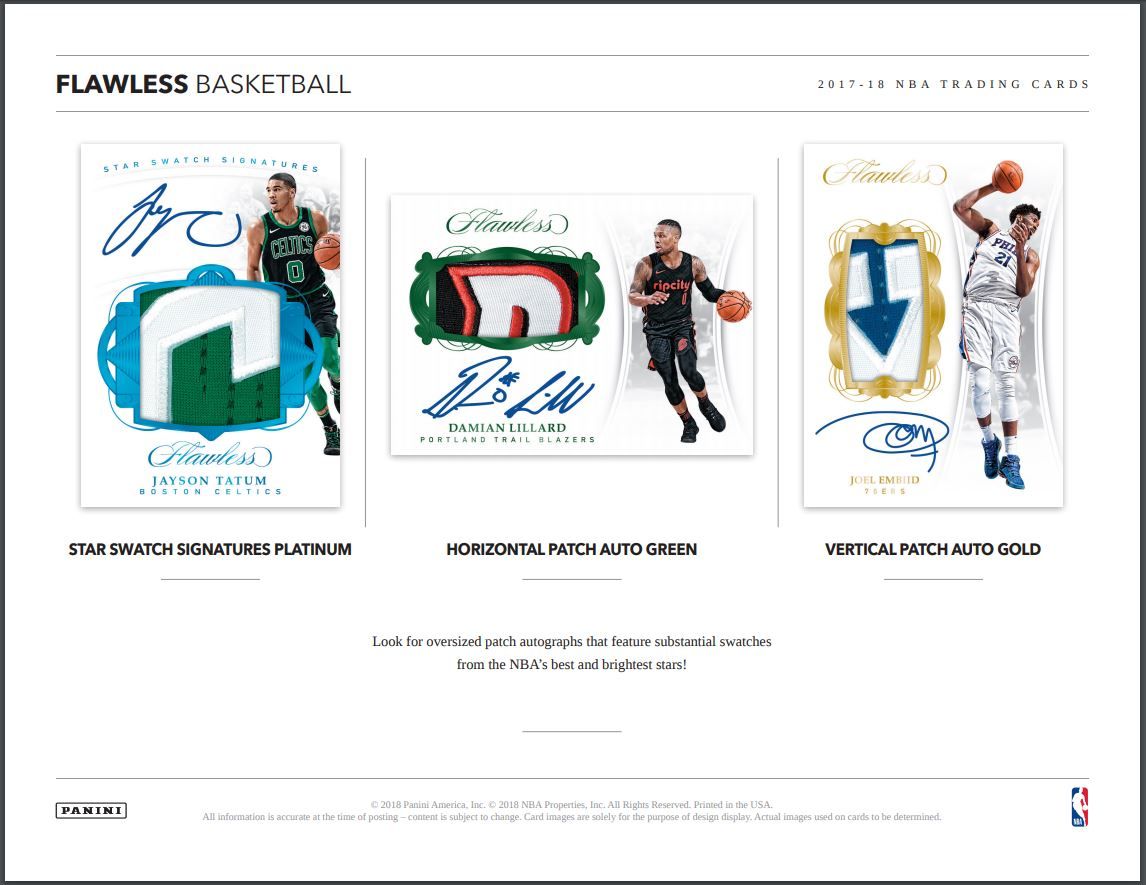 2017-18 Panini Flawless FOTL 1st off the Line Basketball Hobby (Box)