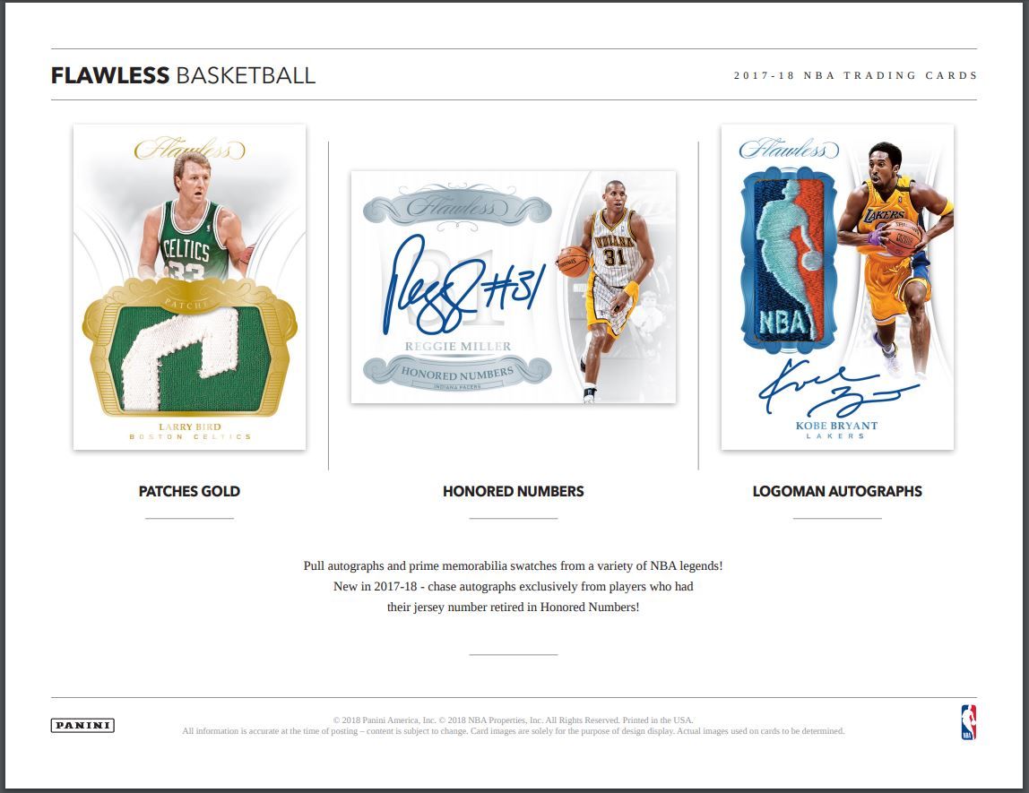 2017-18 Panini Flawless FOTL 1st off the Line Basketball Hobby (Box)