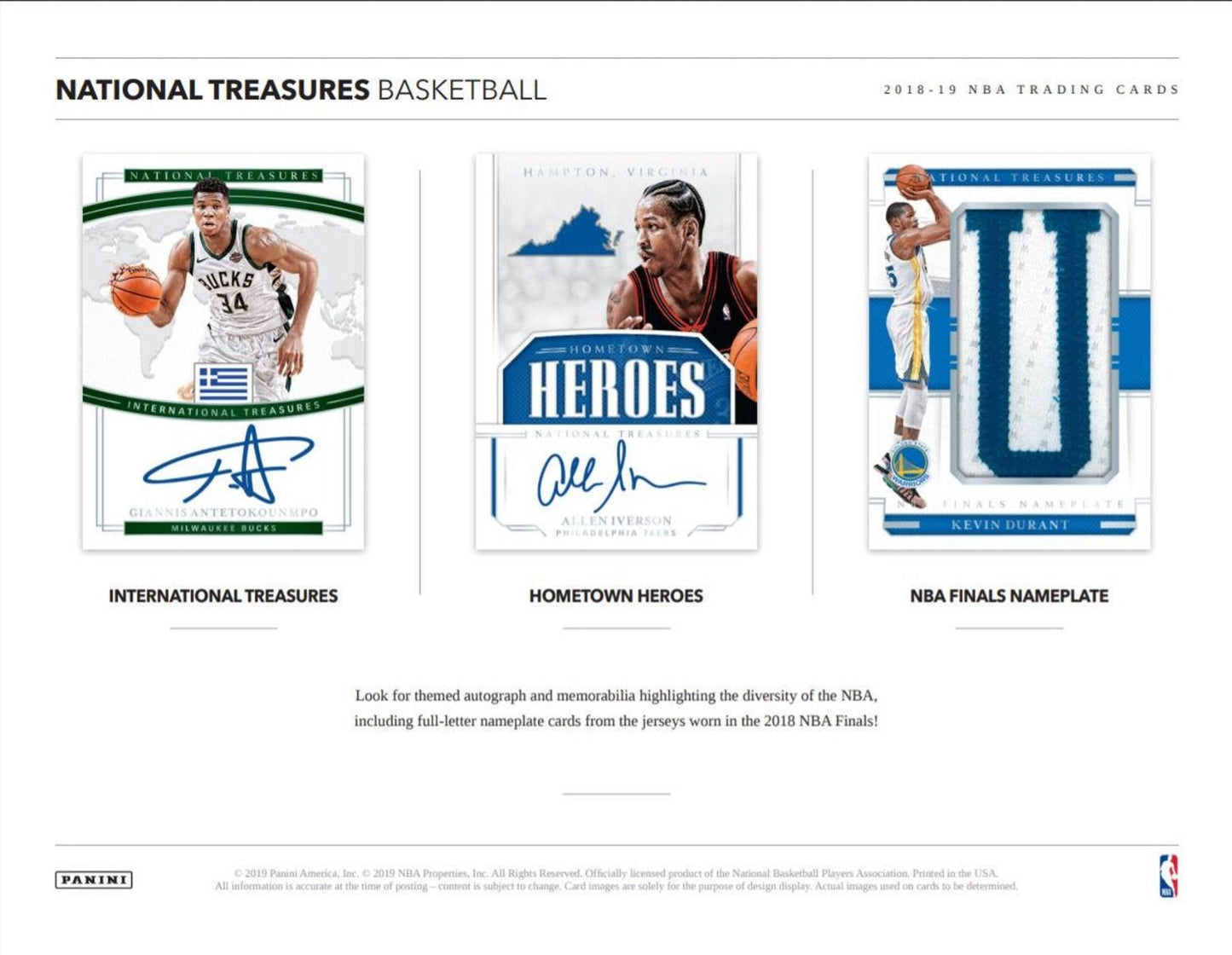 2018-19 Panini National Treasures Basketball Hobby (Box)