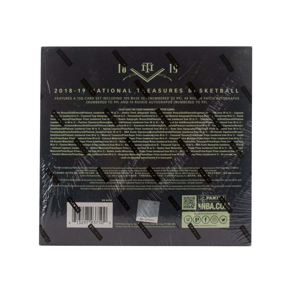 2018-19 Panini National Treasures Basketball Hobby (Box)