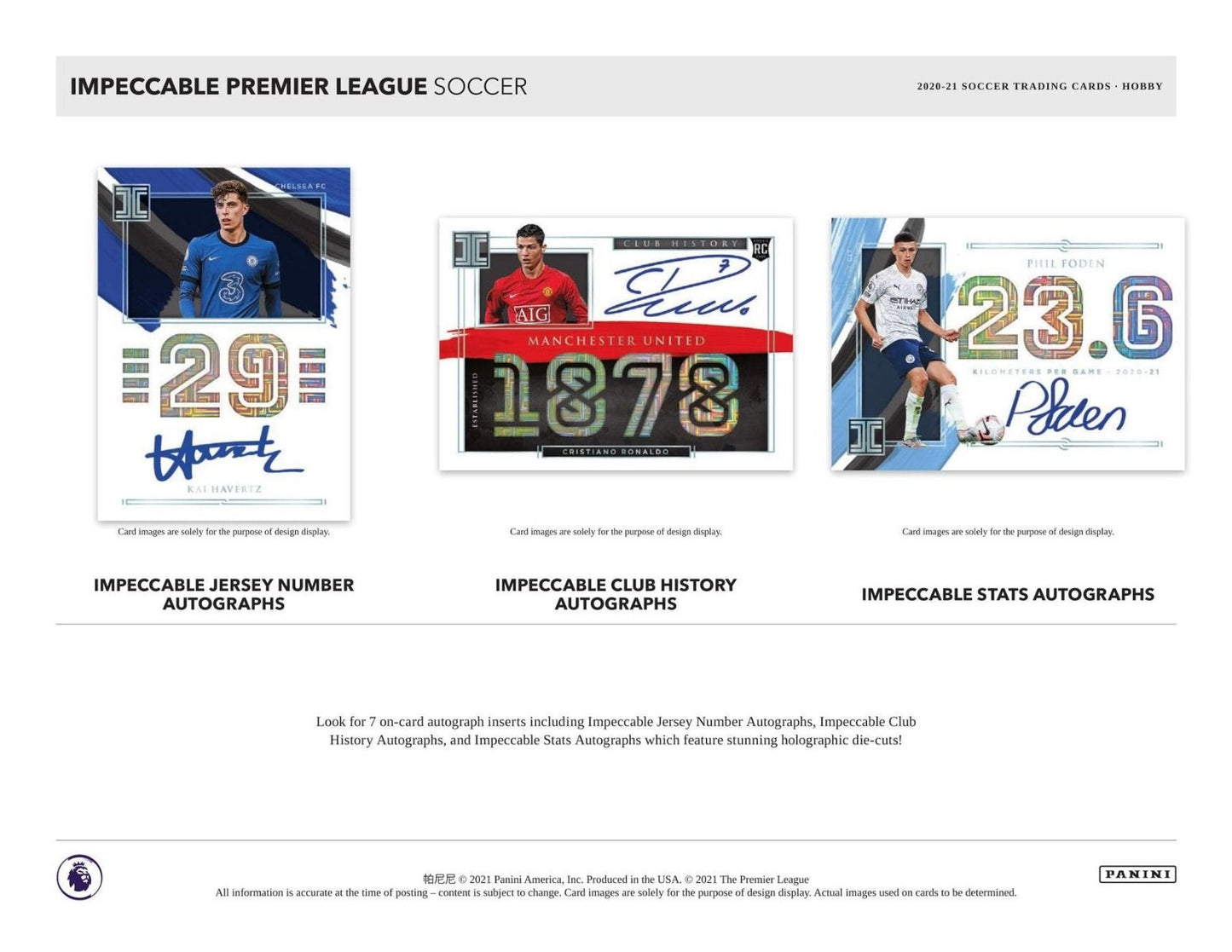 2020-21 Panini Impeccable Premier League Soccer Hobby (Box)