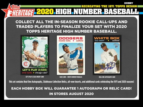 2020 Topps Heritage High Number Baseball Hobby 12 Box (Case)