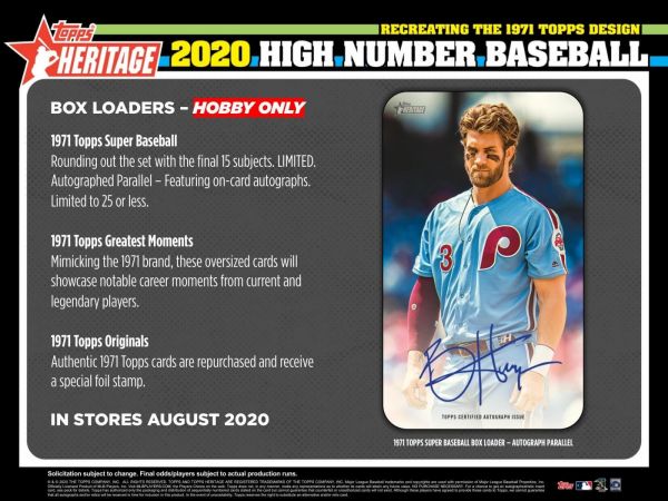 2020 Topps Heritage High Number Baseball Hobby 12 Box (Case)