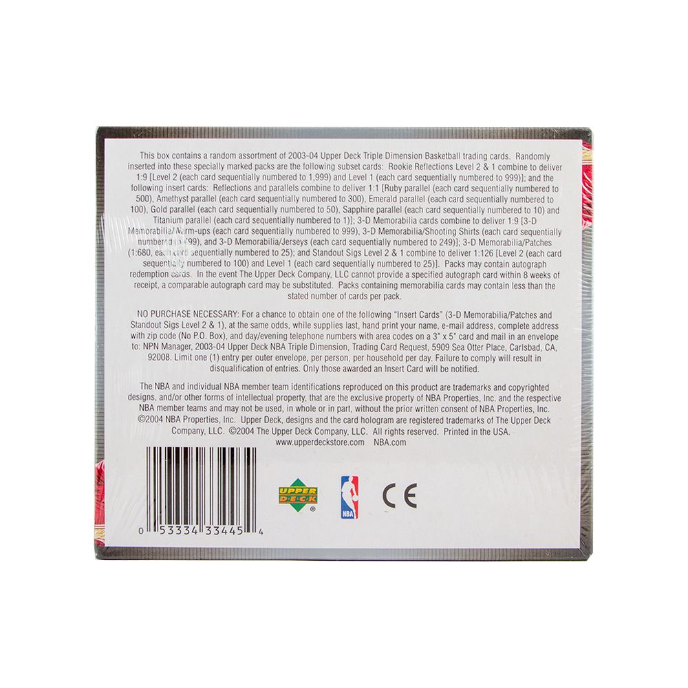2003-04 Upper Deck Triple Dimension Basketball Hobby (Box)