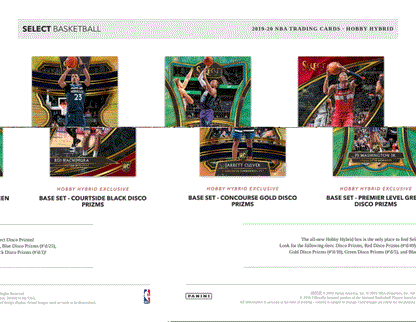 2019-20 Panini Select Basketball H2 Hobby Hybrid 20 Box (Case)