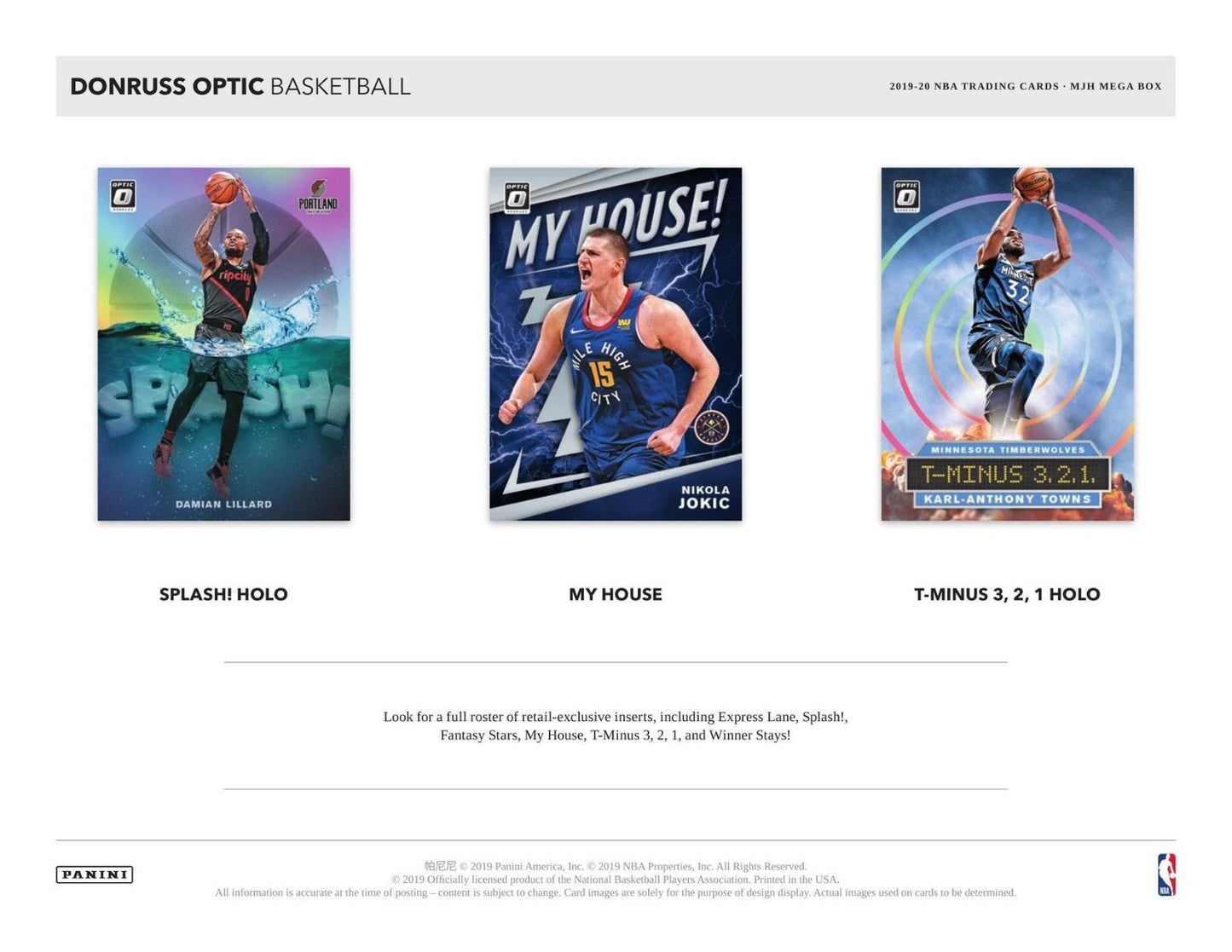 2019-20 Panini Donruss Optic Basketball Mega 42ct 20 Box (Case)