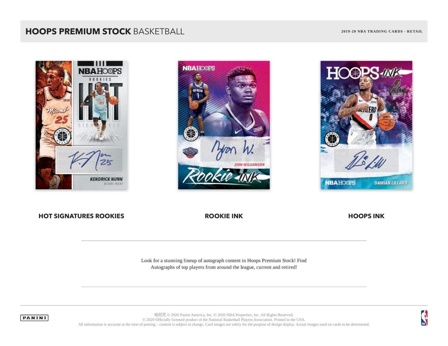 2019-20 Panini Hoops Premium Stock Basketball Blaster 20 Box (Case)