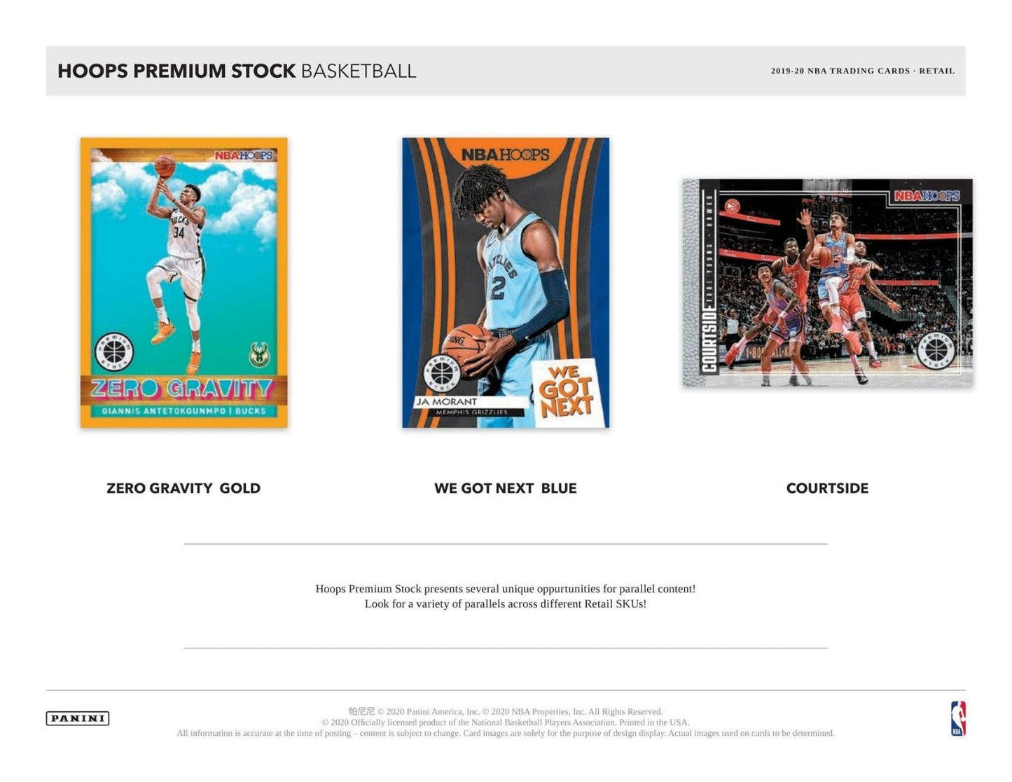 2019-20 Panini Hoops Premium Stock Basketball Blaster (Blue)(Box)