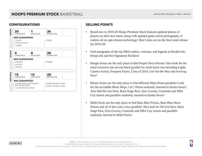 2019-20 Panini Hoops Premium Stock Basketball Blaster (Blue)(Box)