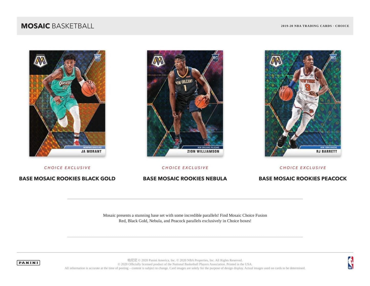 2019-20 Panini Mosaic Basketball Choice Hobby (Box)