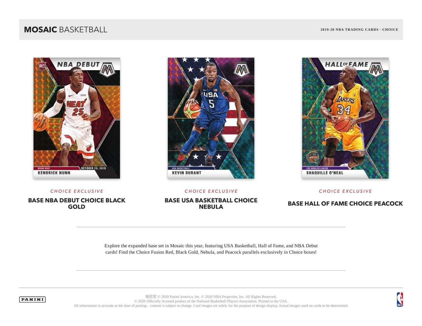 2019-20 Panini Mosaic Basketball Choice Hobby (Box)