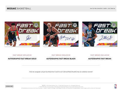 2019-20 Panini Mosaic Basketball Fast Break 20 Box (Case)