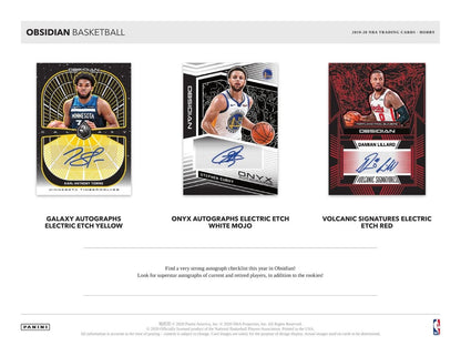 2019-20 Panini Obsidian Basketball Hobby 12 Box (Case)