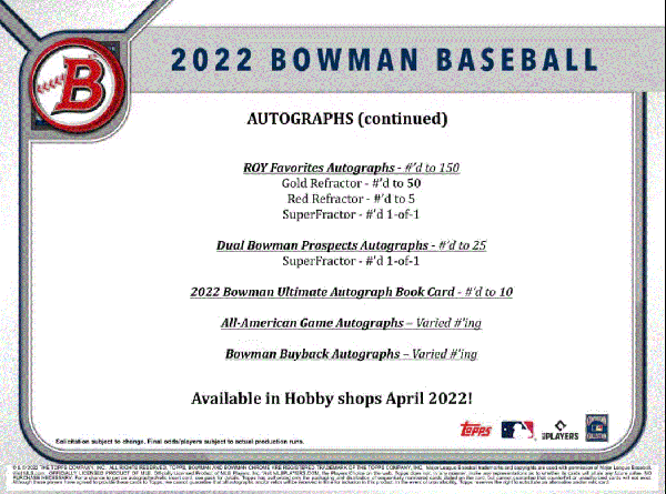 2022 Bowman Baseball Jumbo HTA (Box)