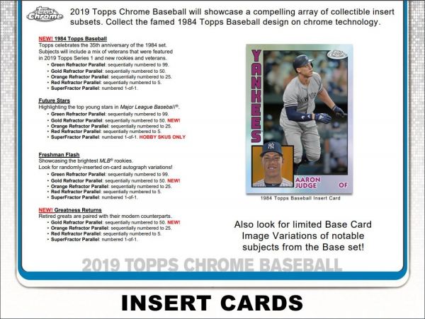 2019 Topps Chrome Baseball Jumbo 8 Box (Case)