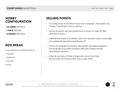 2020-21 Panini Court Kings Basketball Hobby (Box)