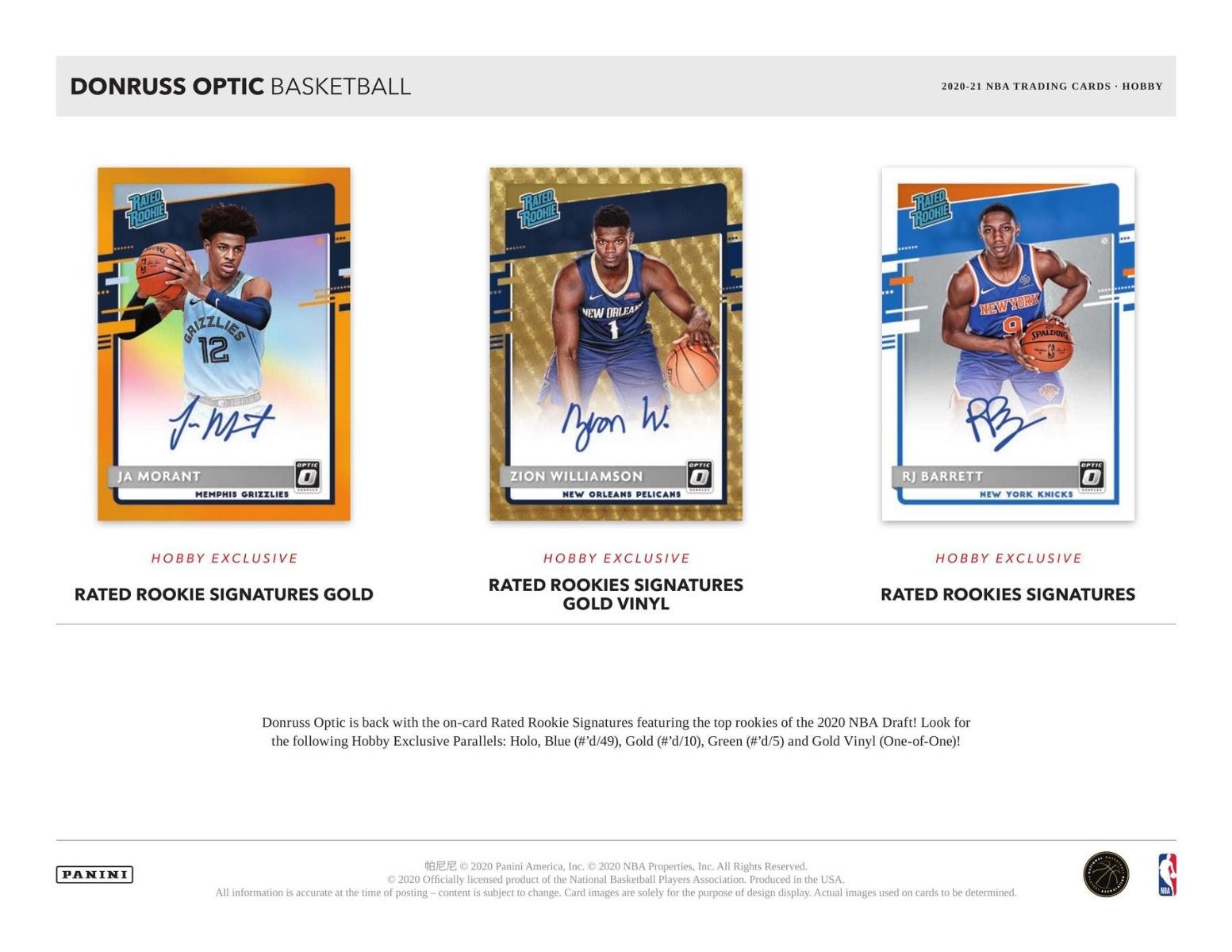 NBA 20-21 Panini Donruss buy Optic Lot of 6