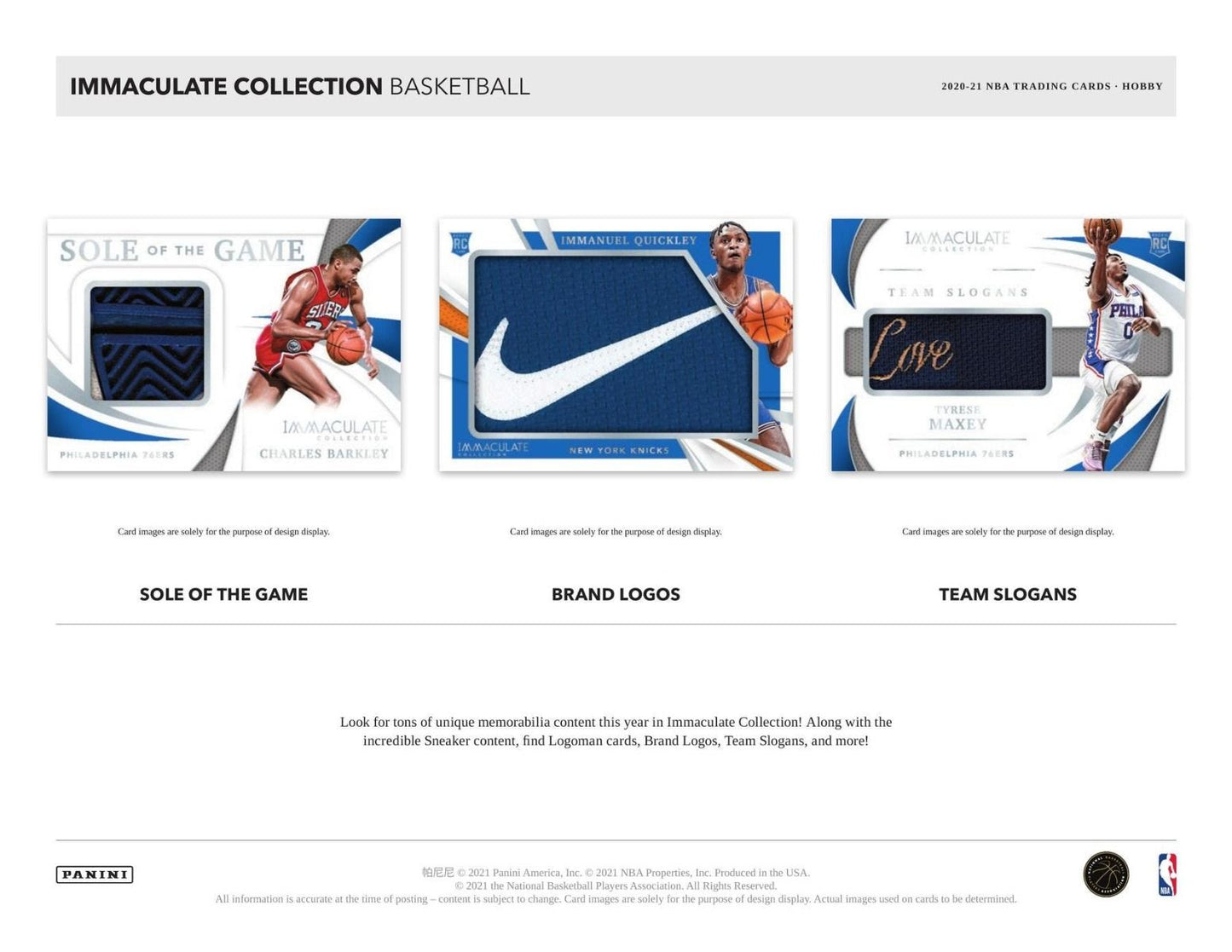 2020-21 Panini Immaculate Basketball Hobby 5 Box (Case)