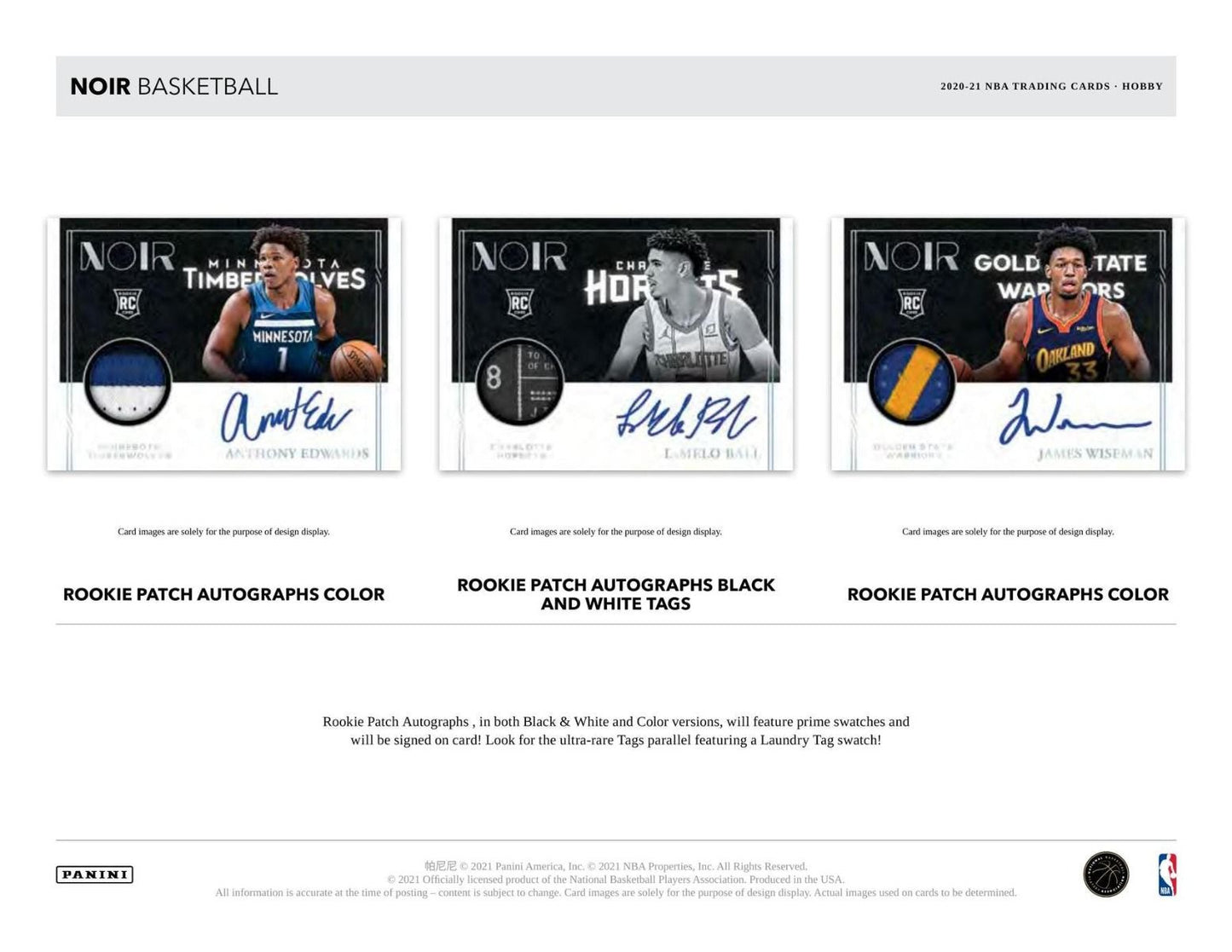 2020-21 Panini Noir Basketball Hobby 4 Box (Case)