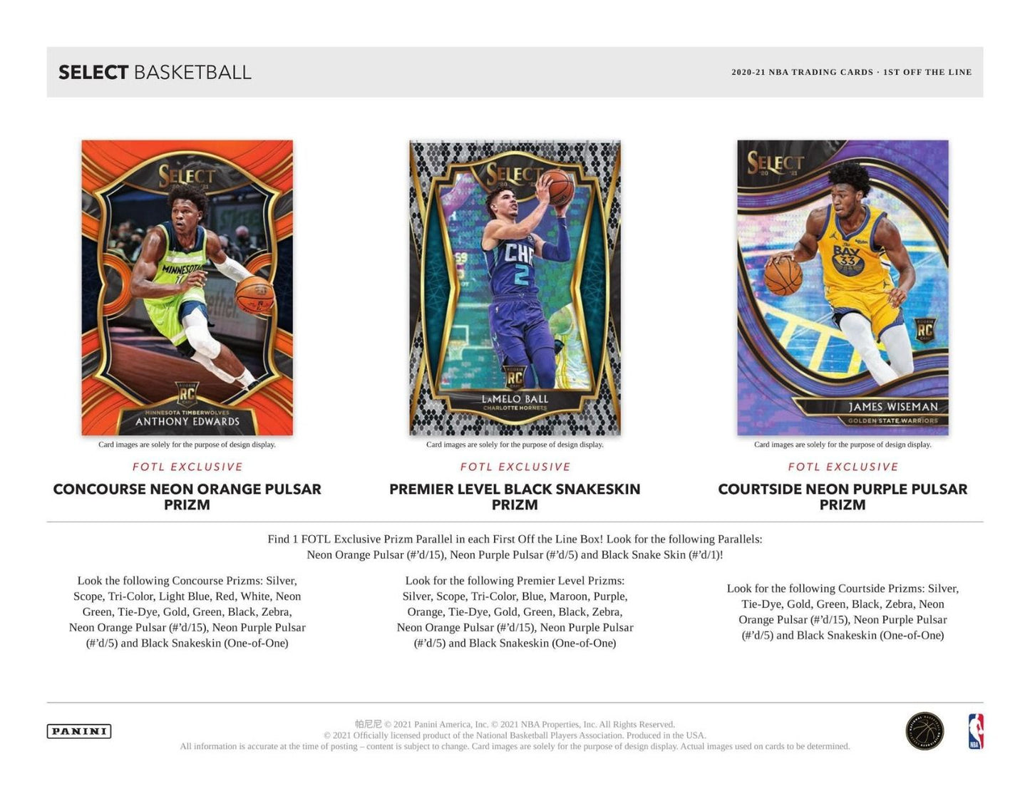 2020-21 Panini Select FOTL 1st off The Line Basketball Hobby 12 Box (Case)