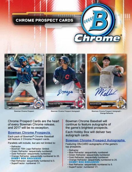 2017 Bowman Chrome Baseball Hobby 12 Box (Case)