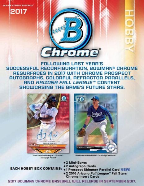 2017 Bowman Chrome Baseball Hobby 12 Box (Case)