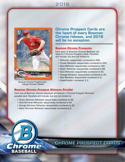 2018 Bowman Chrome Baseball Hobby 12 Box (Case))