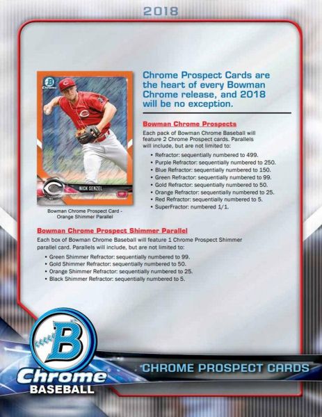 2018 Bowman Chrome Baseball Hobby (Box)