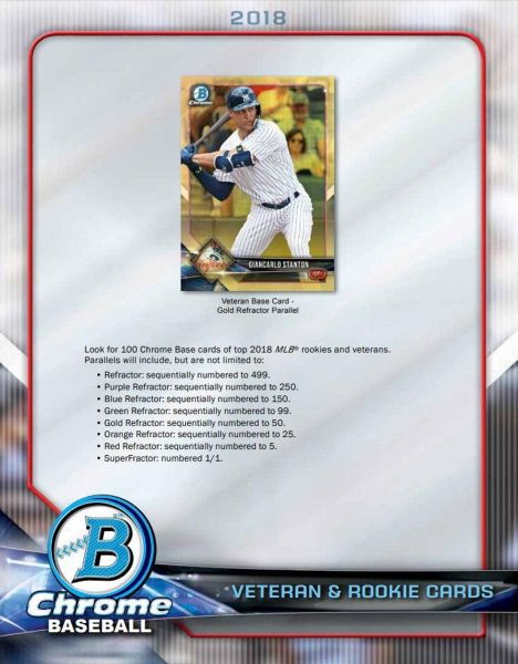 2018 Bowman Chrome Baseball Hobby 12 Box (Case))