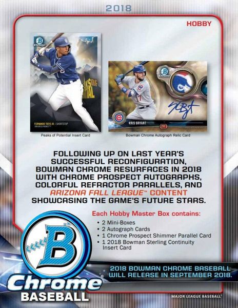 2018 Bowman Chrome Baseball Hobby 12 Box (Case))