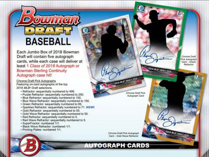 2018 Bowman Draft Baseball Super Jumbo 6 Box (Case)