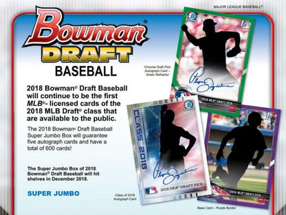 2018 Bowman Draft Baseball Super Jumbo 6 Box (Case)