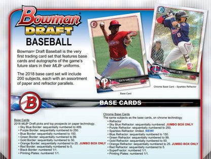 2018 Bowman Draft Baseball Jumbo 8 Box (Case)